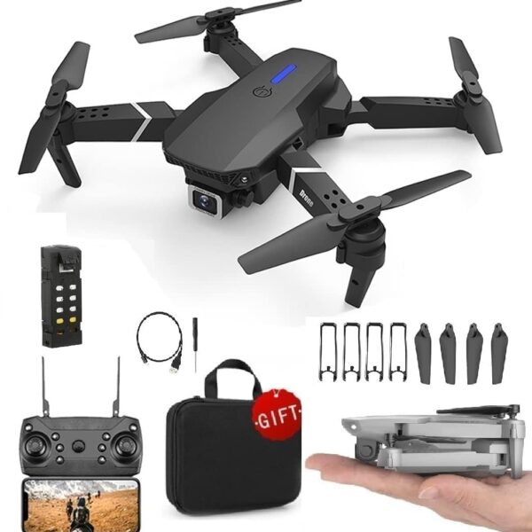 Drone with 4k Camera Foldable 1080P HD Drone with FPV Live Video, Smart Gestures Selfie, Altitude Hold, One Key Take Off/Landing, 3D Series Flips, Headless Mode, Aerial Code Photography (Multicolour)