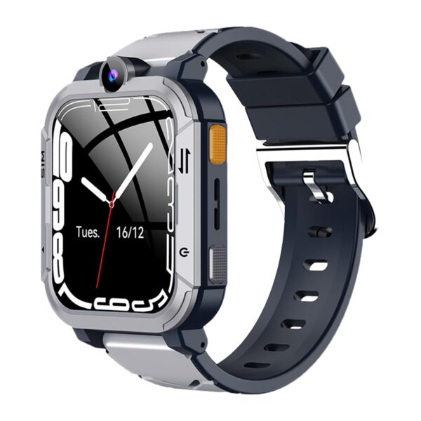 Newly Launched Safeguard 5G/4G  Watch with SIM Calling, GPS Tracker, Video Call, SOS Alerts, Face Unlock, Games, IP67, 800mAh Battery, Voice Chat, Live Location(Grey)