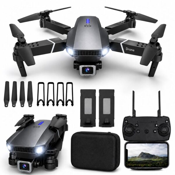 Drone with 4k Camera Foldable 1080P HD Drone with FPV Live Video, Smart Gestures Selfie, Altitude Hold, One Key Take Off/Landing, 3D Series Flips, Headless Mode, Aerial Code Photography (Multicolour)