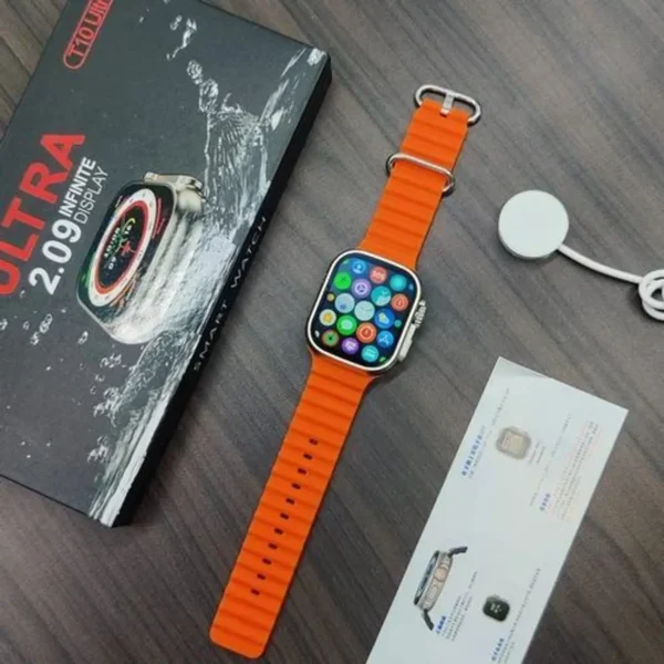 T10 Ultra Smartwatch 2.09" Inch Big Display Sleek Design Metal Body With 53mm Real Screws Calling Wireless Charging With Activity Tracker Compatible With All 3G/4G/5G Android