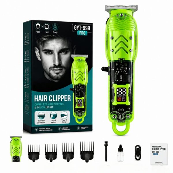 Pro Hair Clipper & Trimmer Kit, Stainless Steel Blade